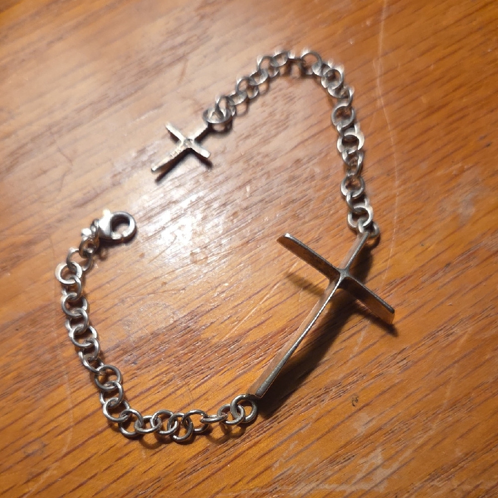 Silver Cross Bracelet